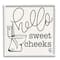 Stupell Industries Toilet Hello Sweet Cheeks Black and White Curly Script Cursive Typography Framed Wall Art